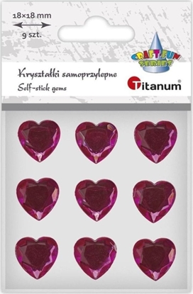 Изображение DP Craft Krysztaki samoprzylepne Serca fuksjowe 9szt