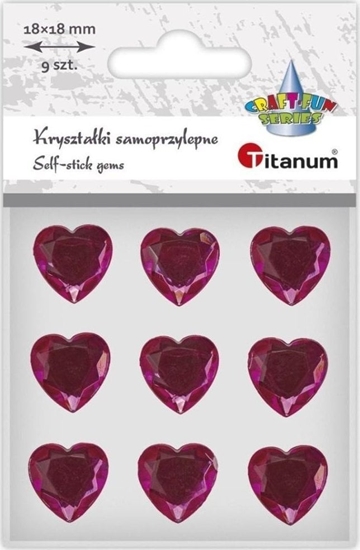 Изображение DP Craft Krysztaki samoprzylepne Serca fuksjowe 9szt
