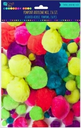 Attēls no DP Craft Pompony akrylowe DPCRAFT mix neon 156szt. Dalprint