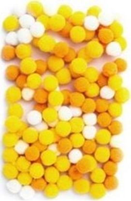 Attēls no DP Craft Pompony poliestrowe DPCRAFT 1cm mix óty, 120 szt. Dalprint