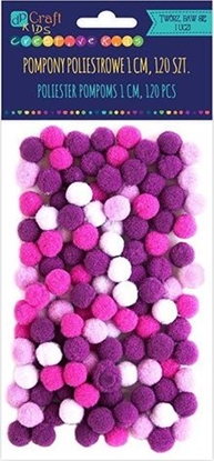Attēls no DP Craft Pompony poliestrowe DPCRRAFT 1cm mix fioletowy 120szt. Dalprint