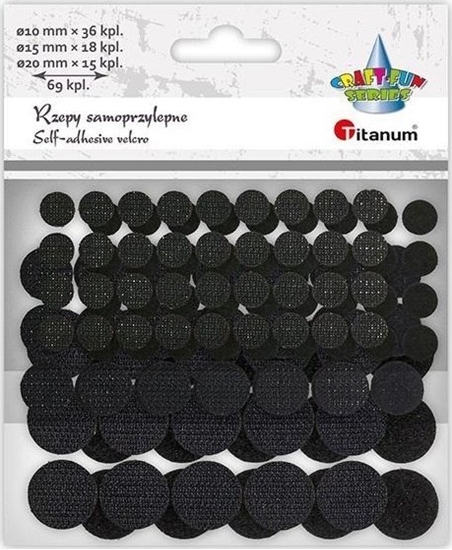 Picture of DP Craft Rzepy samoprzylepne okrge czarne 69kpl