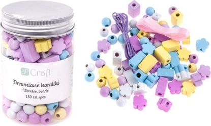 Picture of DREWNIANE KORALIKI W SOICZKU, MIX, PASTELOWE, 150 SZT.