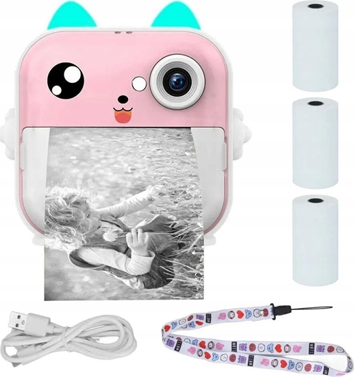 Picture of Drukarka etykiet ExtraLink EXTRALINK EPP-003 PORTABLE MINI PRINTER PINK WITH CAMERA, LCD DISPLAY