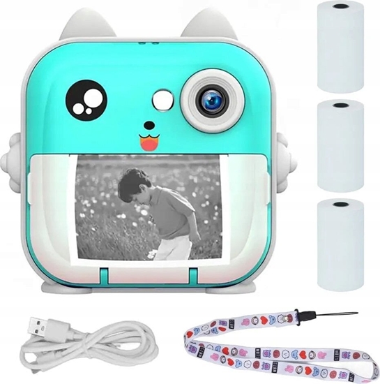 Picture of Drukarka etykiet ExtraLink EXTRALINK EPP-004 PORTABLE MINI PRINTER BLUE WITH CAMERA, LCD DISPLAY