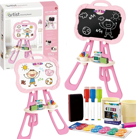 Picture of DUA DWUSTRONNA TABLICA KREATYWNA MAGNETYCZNA ZESTAW KREDY MARKERY MAGNESY