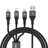 Picture of Dudao Dudao L3E 3 in 1 60W MicroUSB USB-C Lightning Cable 1.2m - Black
