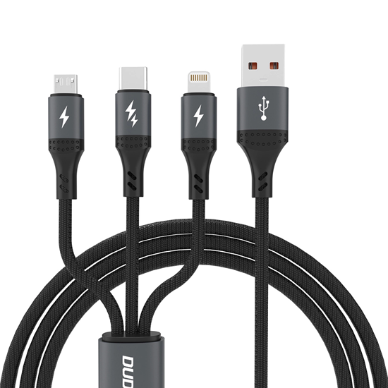 Picture of Dudao L3E 3 in 1 60W MicroUSB USB-C Lightning Cabl
