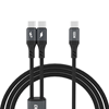 Picture of Dudao Dudao L3F 2in1 Cable 100W 1.2m 2 x USB-C - Black