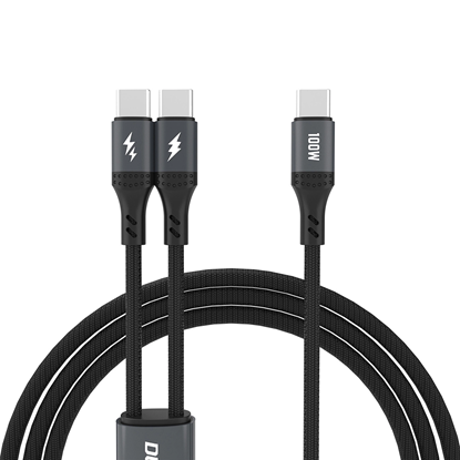 Picture of Dudao L3F 2in1 Cable 100W 1.2m 2 x USB-C - Black
