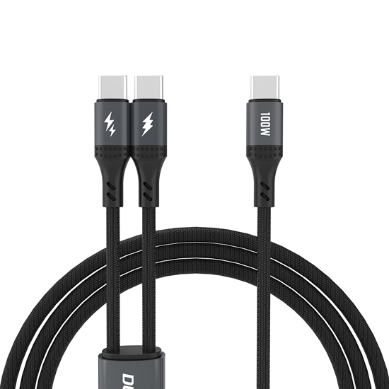 Picture of Dudao L3F 2in1 Cable 100W 1.2m 2 x USB-C - Black