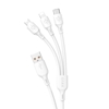 Picture of Dudao USB cable - USB C / micro USB / Lightning 480Mb/s 6A 1.2m - white