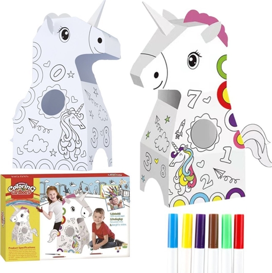 Picture of DUY ZESTAW ARTYSTYCZNY JEDNOROEC DO SKADANIA MALOWANIA KOLOROWANIA 98cm