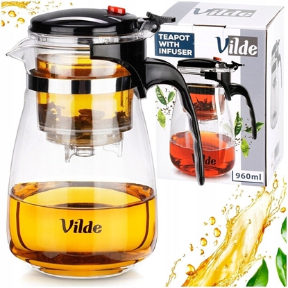 Attēls no DZBANEK SZKLANY 960ml Z ZAPARZACZEM SPUSTOWYM DO HERBATY ZIÓ 259416