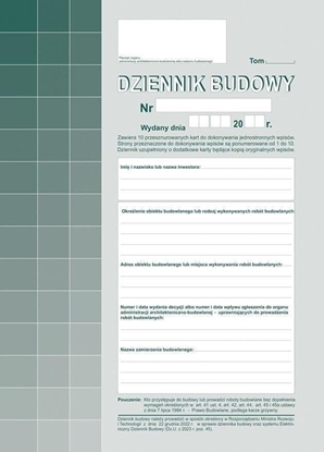 Picture of Dziennik budowy 603-S11