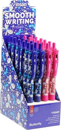 Attēls no Easy Stationery Dugopis automat. Fashion Butterfly nieb. (24szt)