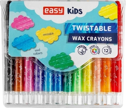 Picture of Easy Stationery Kredki wiecowe wykrcane 12 kolorów EASY