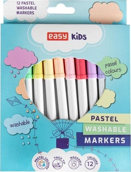 Picture of Easy Stationery Pisaki spieralne 12 kolorów Pastel EASY