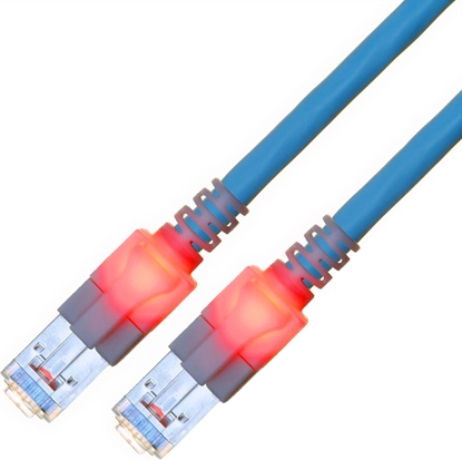 Attēls no Easylan S/FTP DualBoot LED Patch Cable Cat.6 (Class E), LSOH, blue, 2 m