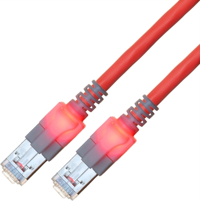 Attēls no Easylan S/FTP DualBoot LED Patch Cable Cat.6 (Class E), LSOH, red, 2 m