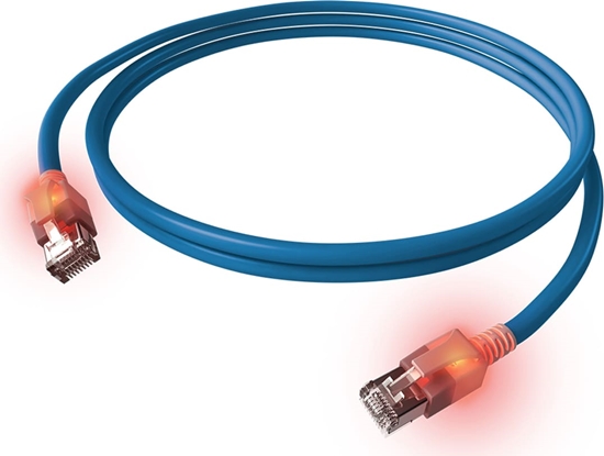 Picture of Easylan S/FTP DualBoot LED Patch Cable Cat.6A, RJ45 / RJ45, LSOH, blue, 0.5 m