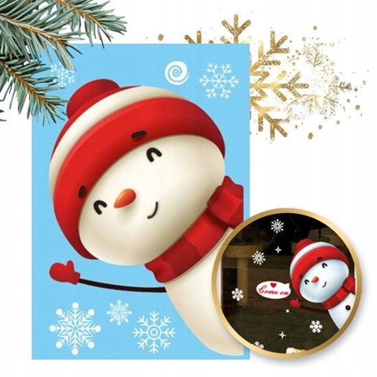 Picture of ECARLA Naklejki na szyb witeczne kolorowe 1 arkusz 20x30cm Bawanek NKD20