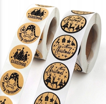 Picture of ECARLA Naklejki witeczne Boe Narodzenie samoprzylepne na tamie (rednica 25 mm) NNK16 1 op. - 500 szt.