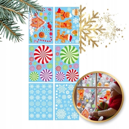 Picture of ECARLA Naklejki witeczne na okno Boe Narodzenie 6 Arkuszy 20cm x 30cm NKD14
