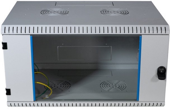 Picture of EFB 48,26cm Wandgehaeuse GRAU 21HE Tiefe 600mm 1-teilig komplett vormontiert RAL7035 Seitenwaende abnehmbar Abschliessbar