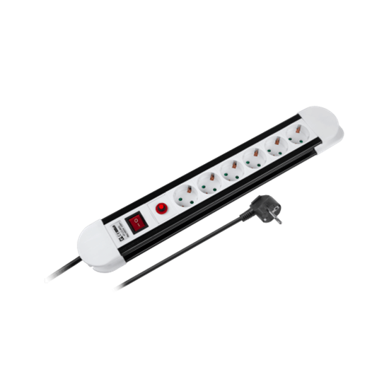 Изображение Elektrības Pagarinātājs 6 kontaktligzdas ar slēdzi 5m