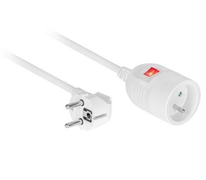 Изображение Elektrības pagarinātājs, spraudnis - rozete, 3m, ar slēdzi