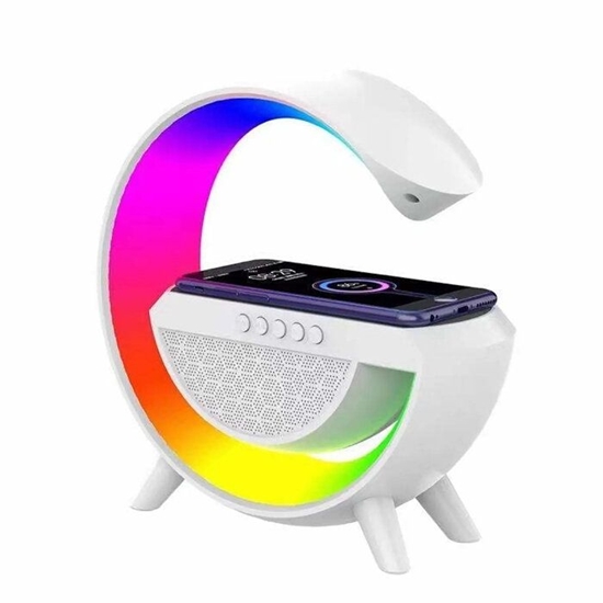 Изображение Elight G Shape Speaker Lamp with RGB LED lightning & Wireless Smart Device Charger White
