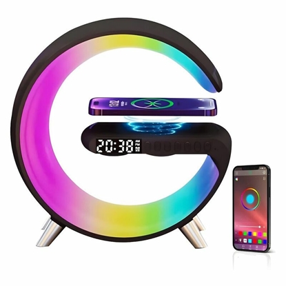 Attēls no Elight G1 15W Wireless charger Desk Alarm Clock Atmosphere Night Lamp with Bluetooth Speker Black
