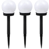 Picture of Elight Garden Solar Globe Light Set 3pcs 10cm Cold White LED with Dusk Sensor Waterproof Black
