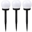 Picture of Elight Garden Solar Globe Light Set 3pcs 10cm Cold White LED with Dusk Sensor Waterproof Black