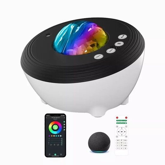 Picture of Elight J1 Aurora projector with atmosphere sounds & Bluetooth speaker Smart Wi-Fi Bluetooth App control White