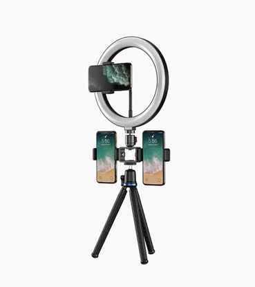 Attēls no Elight O1 Flexi tripod stand 30cm + 10'' LED Ring with cable remote & Phone / 3/4 screw fix Black