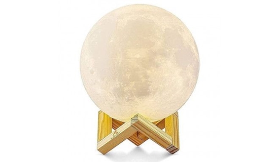 Изображение Elight Smart Moon Lamp Projector Sound Reactive RGB Light + Laser + Timer Remote Controlled Beige