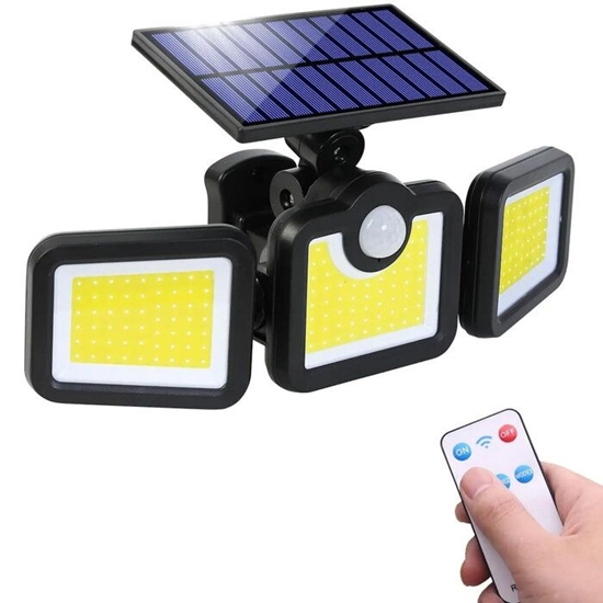 Изображение Elight Solar Sensor Wall Light 3in1 LS6 with Motion Sensor, Remote Control & Wired Solar Panel Black