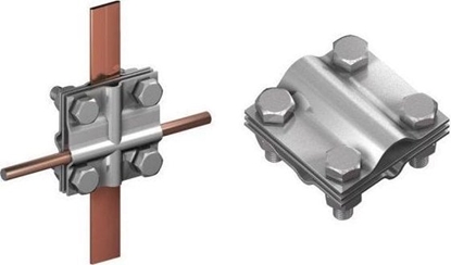 Attēls no Elko-Bis Uchwyt krzyowy RST G10395N 1/2 " 5/8" do pocze z uziomami pionowymi M8 stal nierdzewna