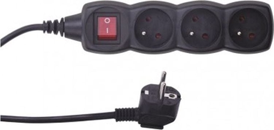 Изображение Emos Przeduacz z wycznikiem 3-gniazda z/u 5m /H05VV-F 3G1/ czarny PC1315