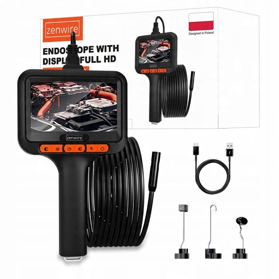 Picture of Endoskop Kamera Inspekcyjna Warsztatowa z Wywietlaczem IPS do Rur USB-C 5m T42 Zenwire