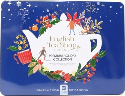 Picture of English Tea Shop Zestaw herbatek Premium Holiday Collection w niebieskiej puszce 36 saszetek