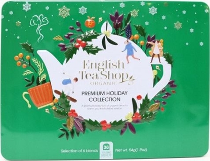 Picture of English Tea Shop Zestaw herbatek Premium Holiday Collection w zielonej puszce 36 saszetek