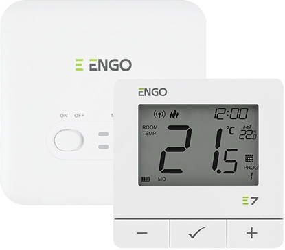Attēls no ENGO Controls E7-RFW - Programowany, bezprzewodowy regulator temperatury, biay
