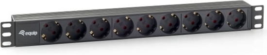 Изображение Equip 333282 energosadales vienība, PDU 9 Maiņstrāvas izvade (-s) 1U Melns
