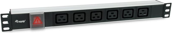 Изображение Equip 333319 energosadales vienība, PDU 6 Maiņstrāvas izvade (-s) 1U Melns