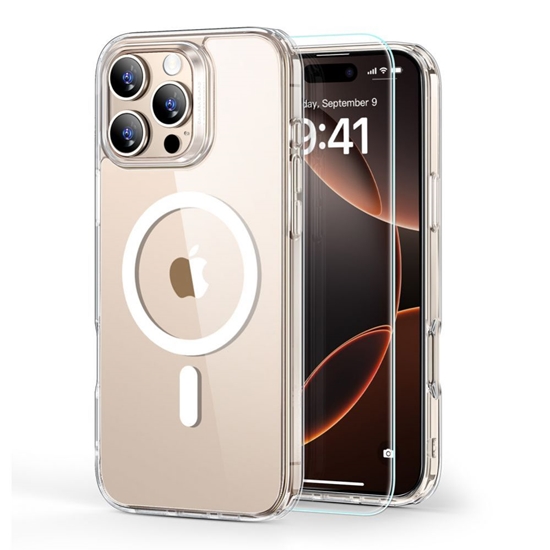 Picture of ESR ESR Classic Hybrid Halolock MagSafe Case + Tempered Glass for iPhone 16 Pro - Clear