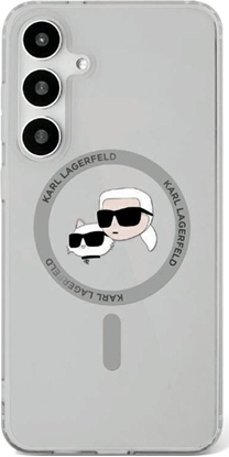 Attēls no Etui Karl Lagerfeld Button Karl &         Choupette Heads Printed Logo MagSafe Samsung Galaxy S25 czarny