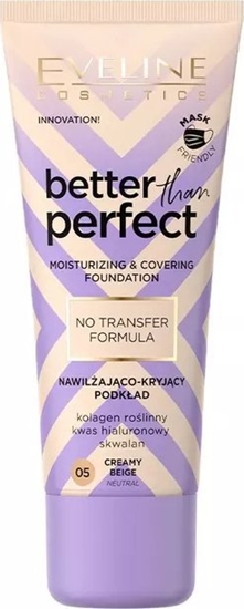 Изображение EVELINE KOLOROWKA Eveline Better Than Perfect Podkad nawilajco-kryjcy nr 05 Creamy Beige 30ml